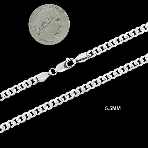 Real 925 SOLID Sterling Silver 5.5mm Miami Cuban Link Chain Necklace 26" inch - Picture 2 of 6